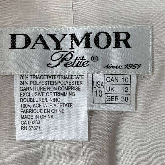 Daymor Couture Petite Bone Wedding Bridesmaid Gown Studded Chest 10 NWT - Picture 9 of 10